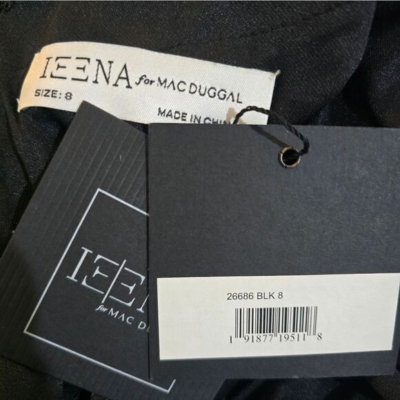 Mac Duggal 26686 Embellished Jersey Long Sleeve Ruched Gown NWT size 8 Black - Picture 7 of 7